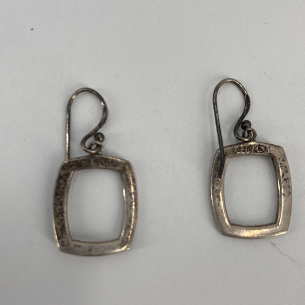 Square Sterling Silver Square Frame Earrings - image 2